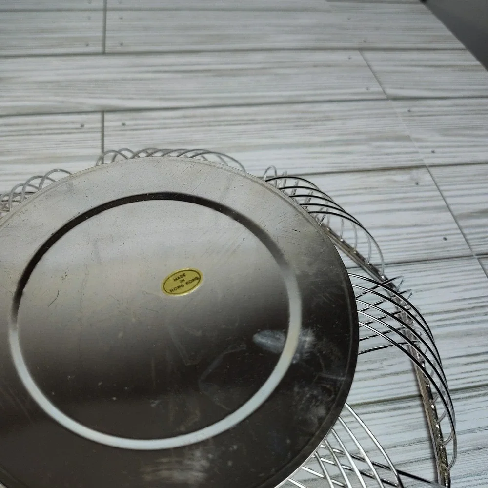 Vintage‎ MCM Silver Plated Bread Fruit Basket Beautiful Silver Plated Wire
